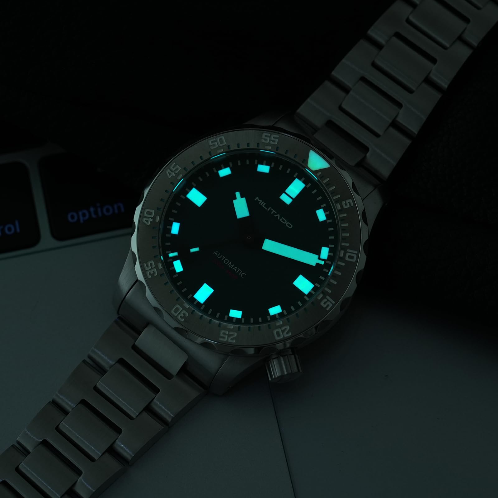TACTICAL FROG Militado ML 20 Reloj de buceo para hombre, PT5000, movimiento automático, cristal de zafiro BGW9, indicador luminoso, bisel giratorio unilateral, resistente al agua 200 m