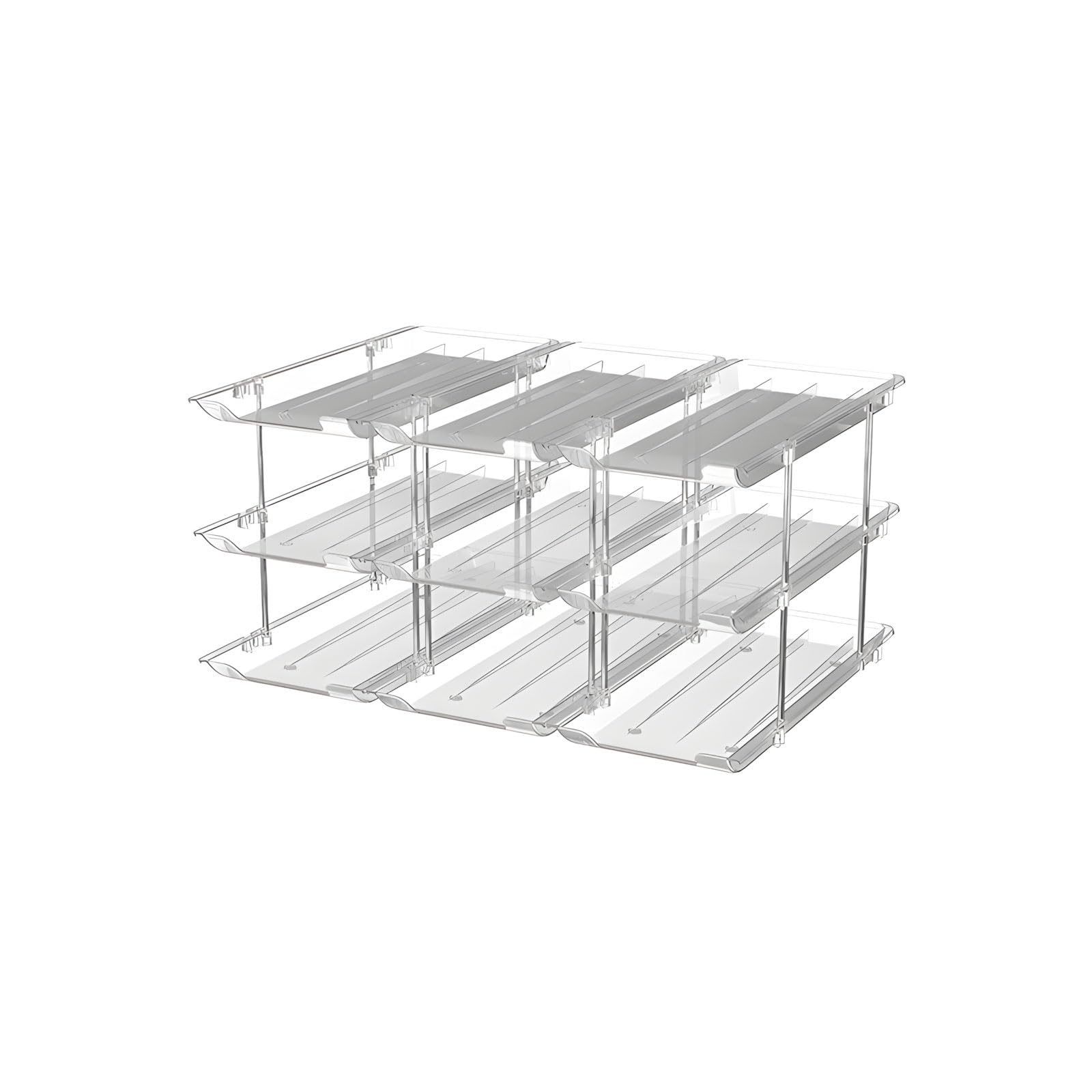 Snorvixre Clear Can Rack Storage Shelf for Kitchen Cabinet Fit Cans Perfectly in 3 Layers Store Organization Shelves