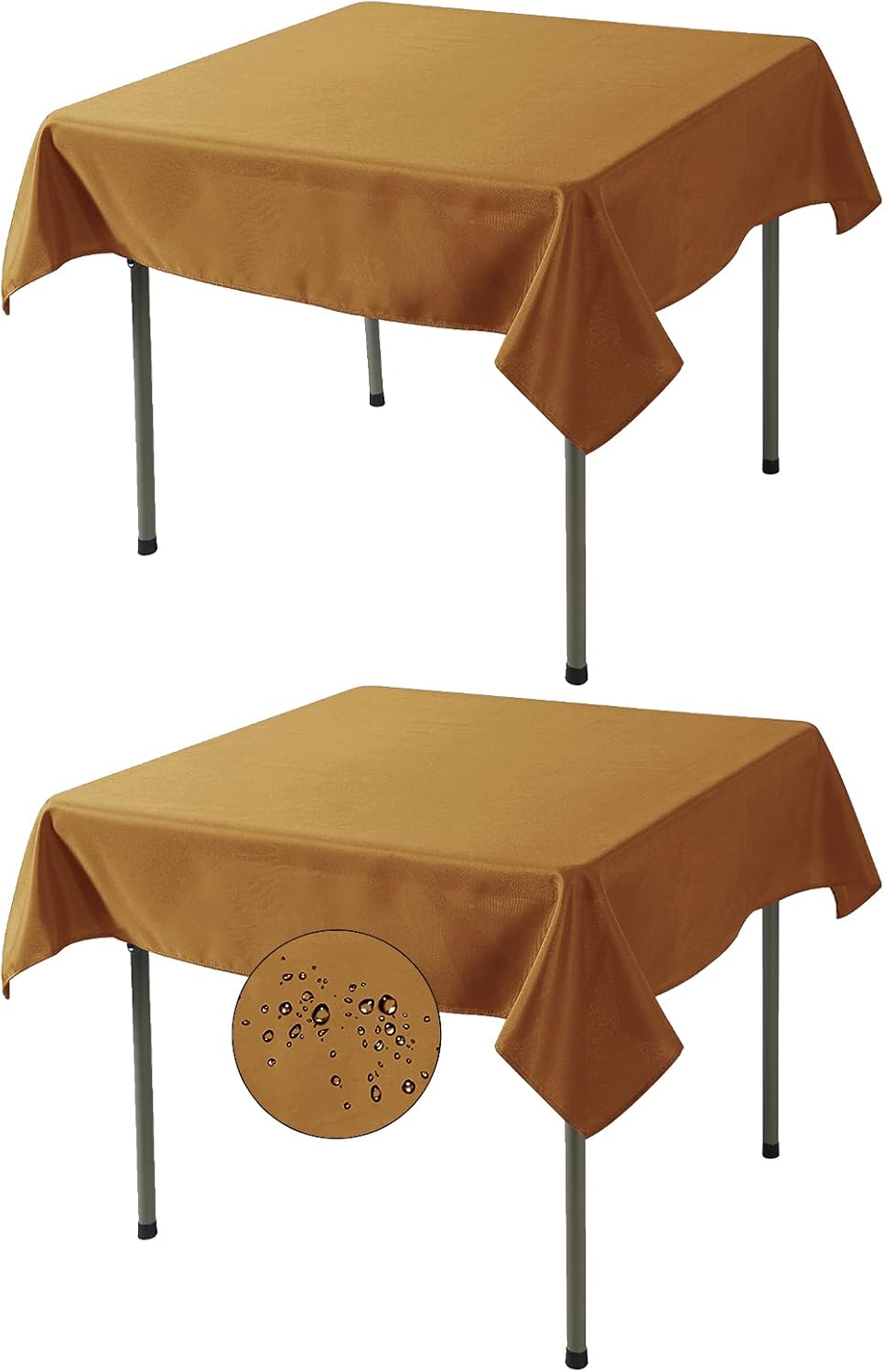 Fokitut 2 Pack Waterproof Square Tablecloth, 52x52 Inch