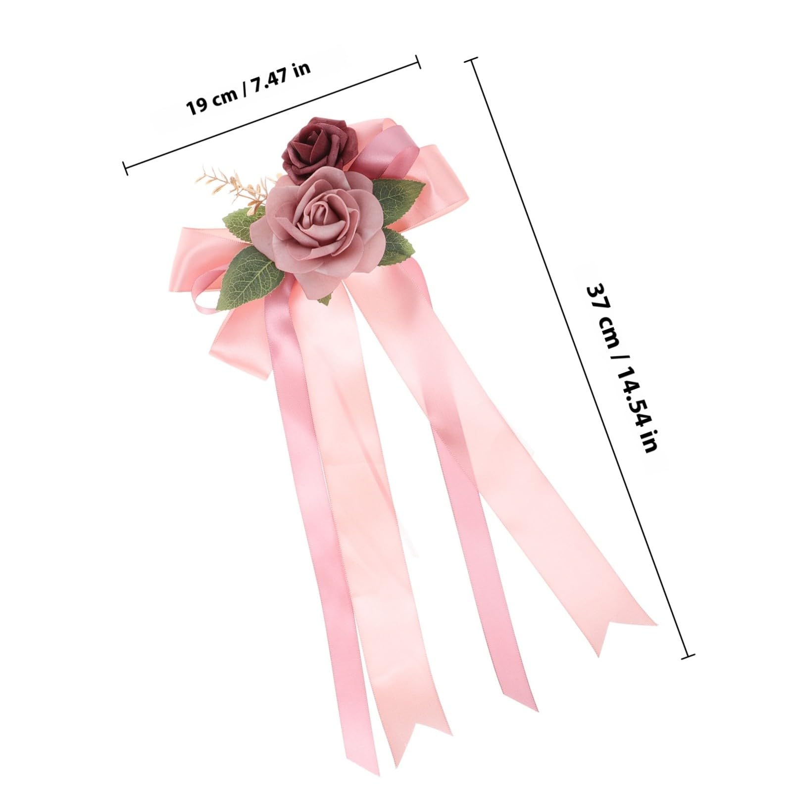 Décoration Voiture de Mariage Fleurie Artificielle en Soie Rose, Accessoire Rétro pour Rétroviseur et Poignée de Porte, Fleurs Décoratives Polyvalentes pour Mariage et Réception,