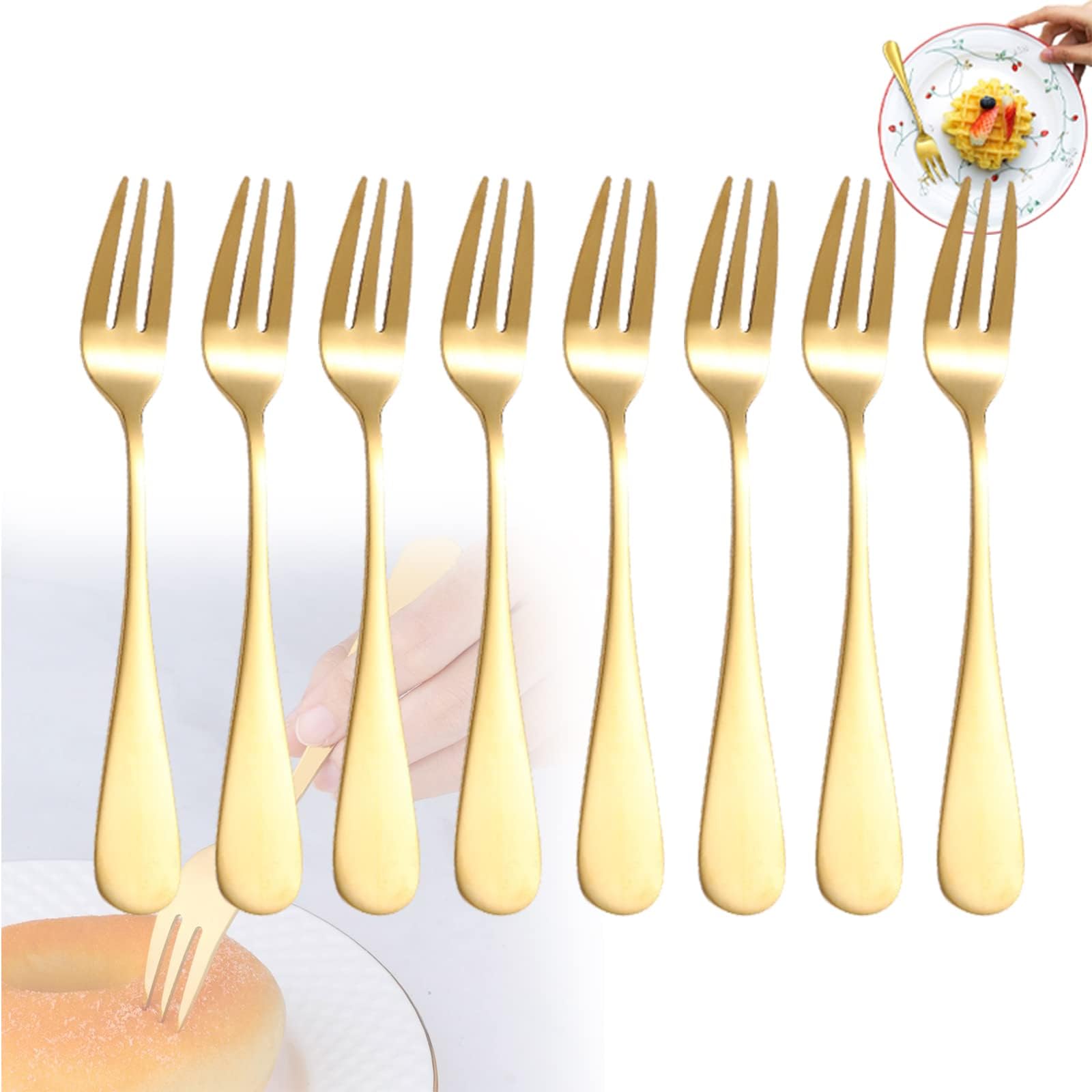 Sambonet Taste - Set 6 Forchette Dolce In Acciaio Inox Finitura Rame, Lavabili In Lavastoviglie - Foto 9