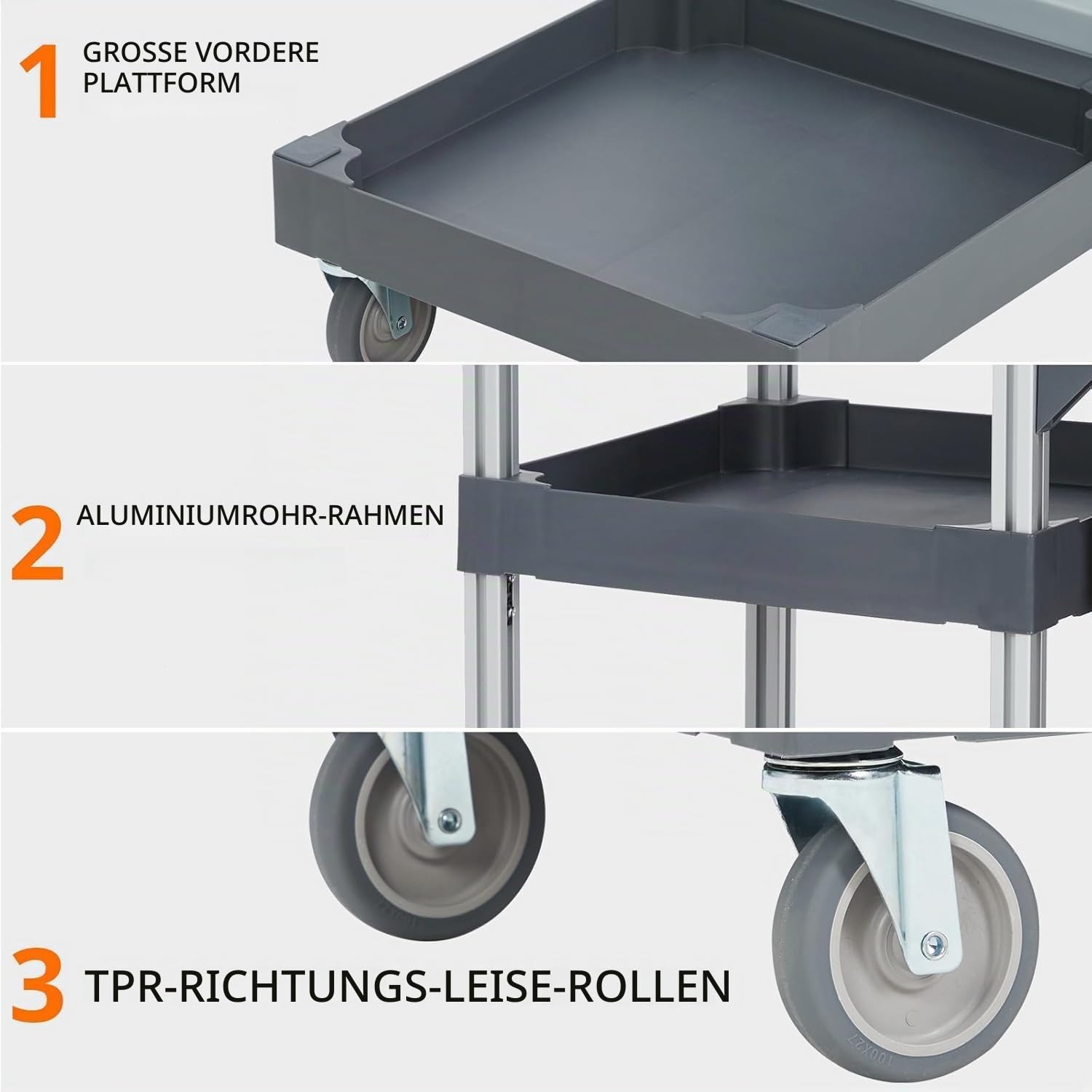 Zstar Reinigungswagen Profi mit 6 Rollen und Müllsack