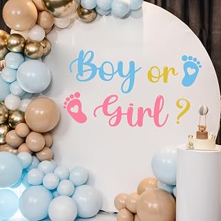 Boy or Girl Wall Decals,Gender Reveal Wall Stickers, Baby Shower Party Decal Wall Stickers, Gender Reveal Party Decorations, Arch Decor Baby Party Decorations Vinyl Stickers for Backdrop party Supply.