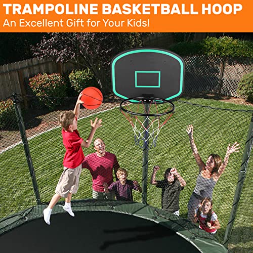 Trampoline Basketball Hoop Attachment, Trampoline Accessories For Trampoline Games, Mini Basketball Hoop For Trampoline Outdoor, Fit For Straight Pole Only, Strong And Sturdy, Easy To Install #TOP3