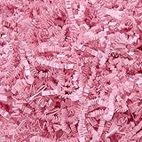 Mefleet 1/2 LB Crinkle Cut Paper Shred Filler 8 oz Light Pink Crinkle Shredded Paper for Gift Box - Gift Basket Bag Filler - Grass Cushion Stuffing for Valentine's Day, Birthday Packaging Wrapping