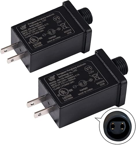 DomKom Adaptador de corriente de repuesto de enchufe inflable, fuente de alimentación 1.5A clase 2 120vac 60hz, para decoraciones inflables de