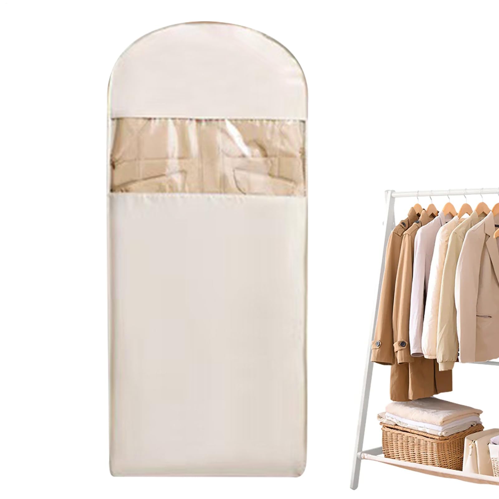 Sac de rangement pour vêtements avec fermeture éclair peu encombrante pour armoire