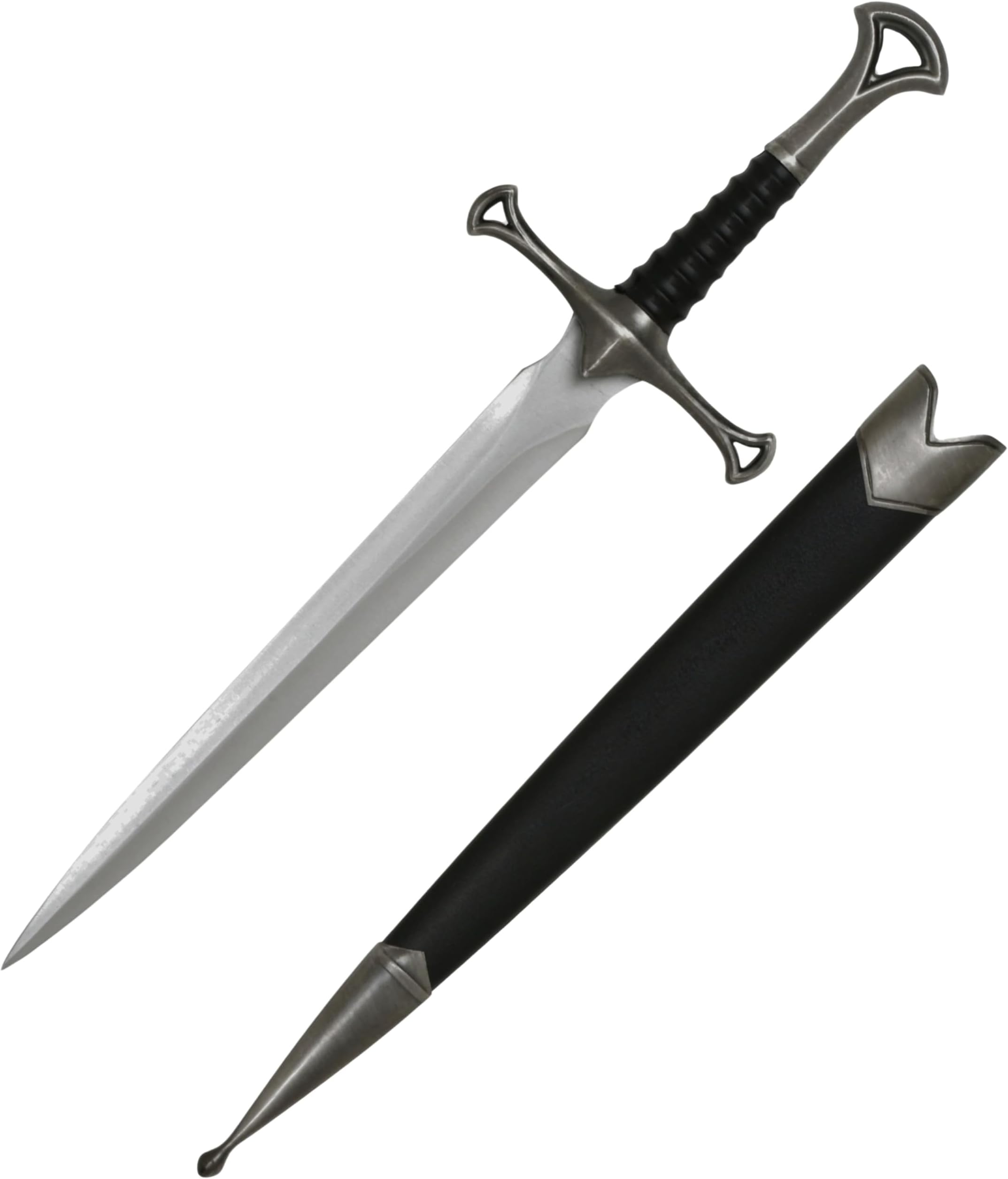 MASTER USA – Medieval Mini Short Sword, Stainless Steel Blade with Cast Metal Handle, Wood Scabbard – Fantasy, Collectible