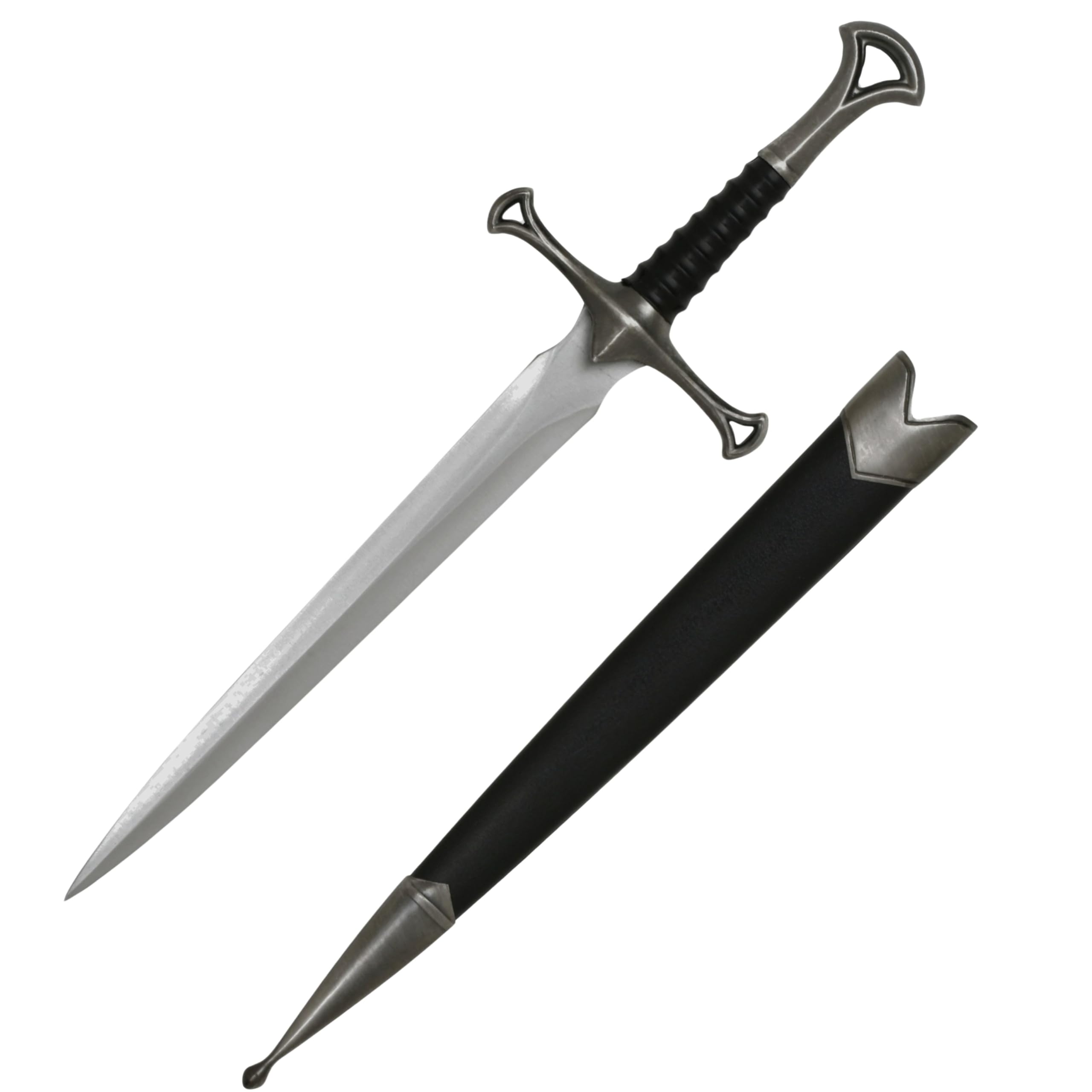 MASTER USA – Medieval Mini Short Sword, Stainless Steel Blade with Cast Metal Handle, Wood Scabbard – Fantasy, Collectible