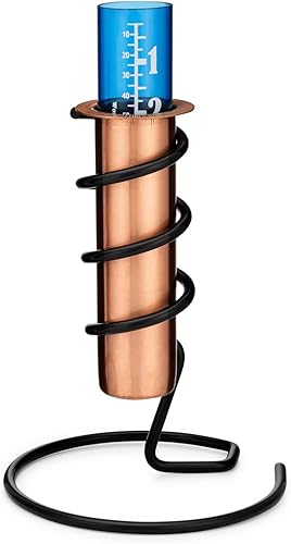 Medidor de lluvia más fresco del mundo, base de mesa, cobre, medición, monitor, conserva, precipitación, fácil de leer, cubierta, patio, jardín,