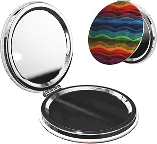 Rainbow Compact Mirror for Purse, Double-Sided 2X/1X Magnifying Mirror for Women Men, Travel Makeup Mirror for Handbag, Handheld Vanity Mirror for Gift