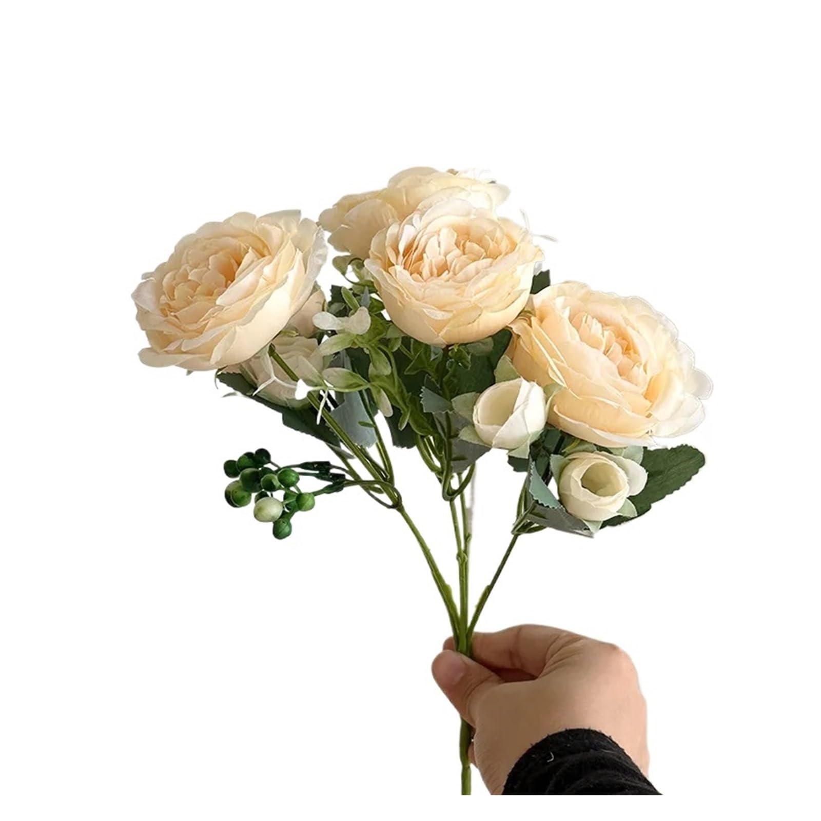 Casetlong 5Pcs Artificial Flowers Wedding Decor Bouquet Home Decorations Party Flower Arrangements(Champagne)