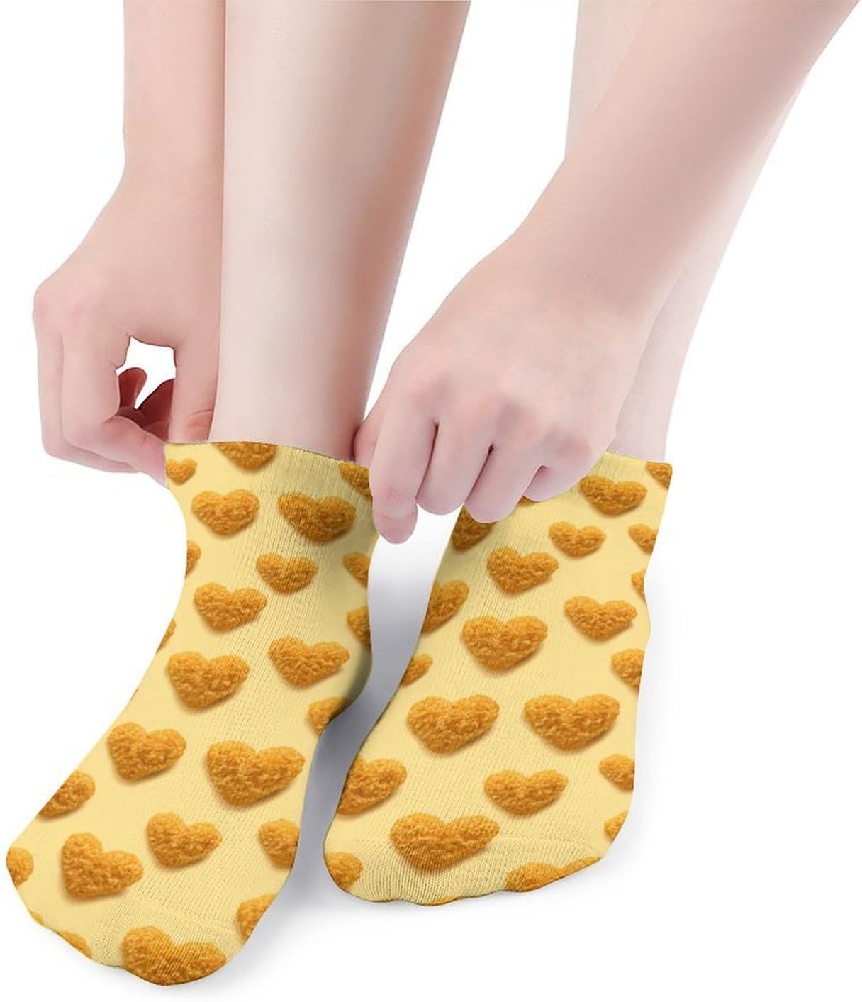 Chicken Nuggets Fried Heart Socks for Men Women 5 Pairs Ankle Socks