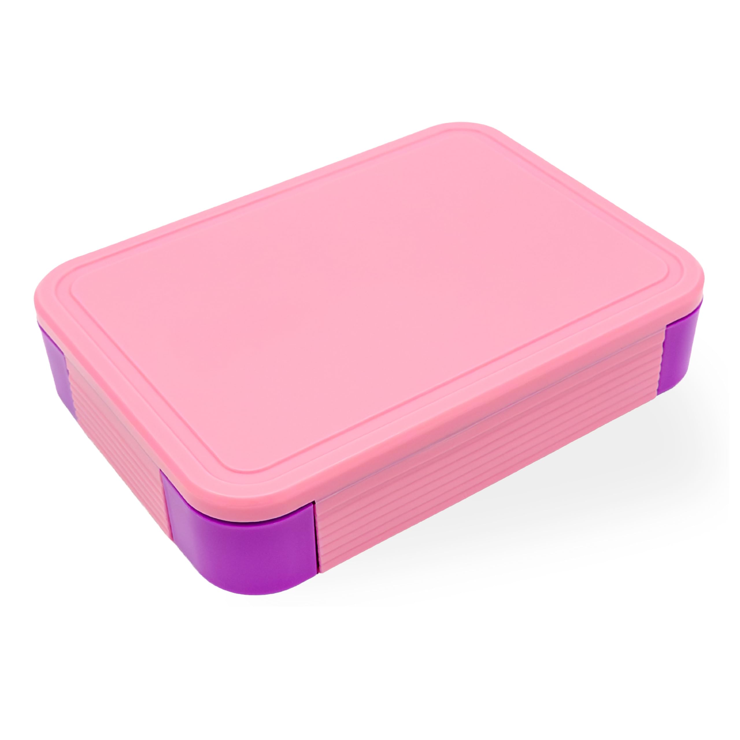 Meekco Lunch Box with Six Compartments – Large Capacity, Leakproof, BPA-Free, Microwave & Dishwasher Box – Bento Box with Spoon and Fork - Adult - Pink/Purple