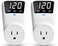 BSEED 1800W Surge Protector Wall Mount with LED Display, Adjustable Voltage Regulator 15A 120V for Fridge TV PC Appliances, 2 Pack