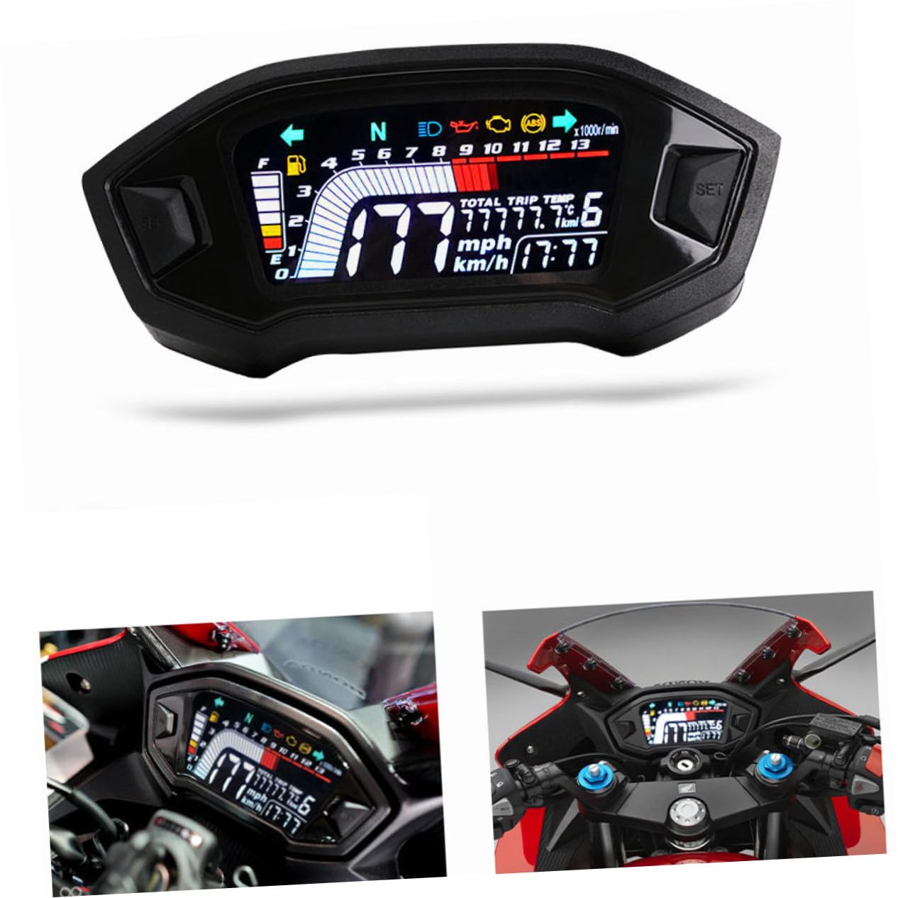 Motorcycle LCD Digital Speedometer Multifunction Display for Accurate and Water Measurement Fit for Motorbike Models