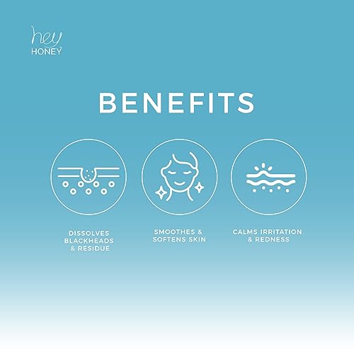 Miniatura 4 de Hey Honey Skincare Be Clear - Gel limpiador de poros profundos para el control del acné  Propóleos, aceite de té verde, camelia, exfolia,