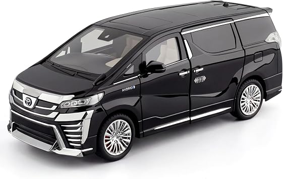 TGRCM-CZ 118 Scale Vellfire MPV Model Car with Sound and Light Effects, Pull-Back Function, and Automatic Door OpeningCollector-Grade Realistic Details, Platinum Edition Gift Choice Black