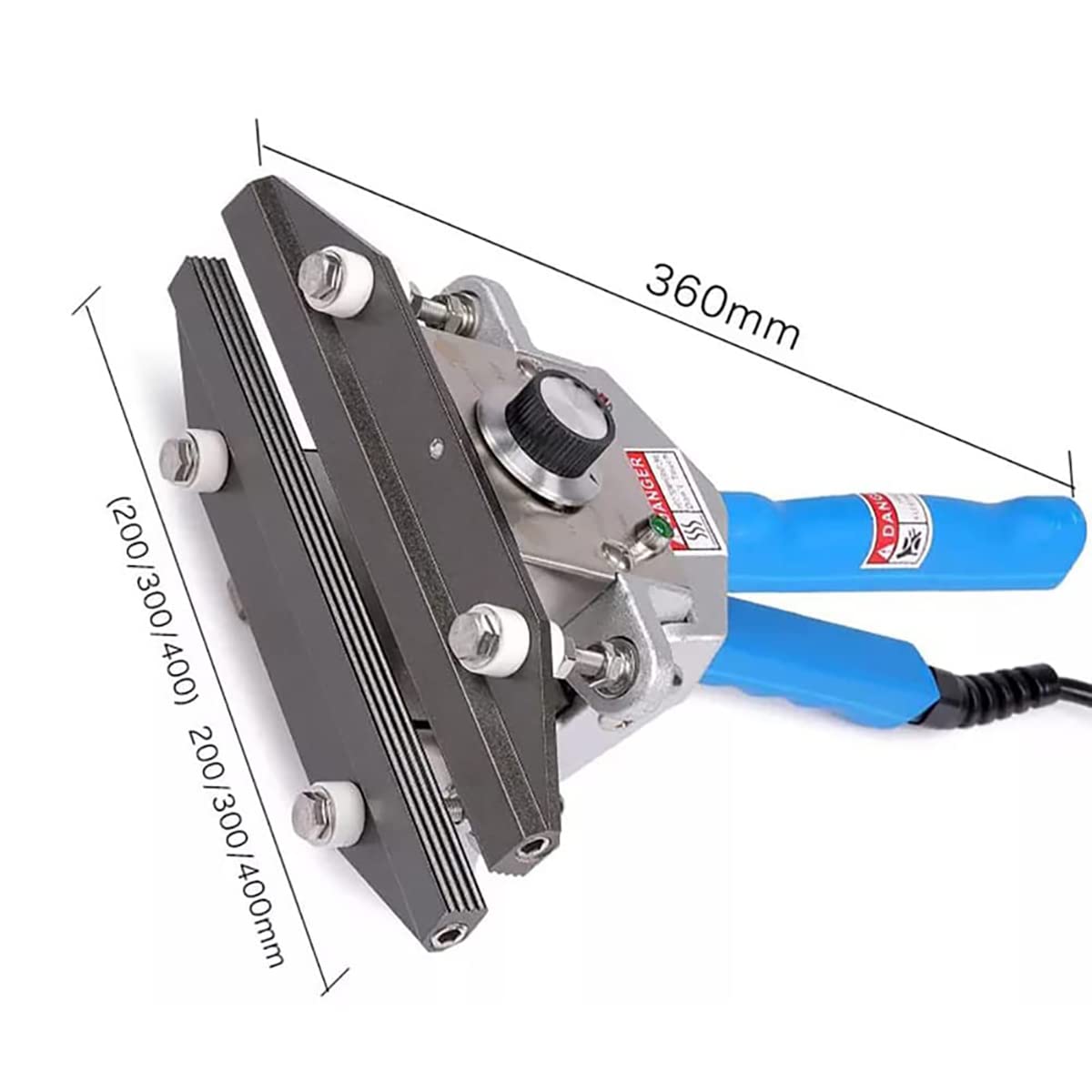 Sigillante elettrico per sacchetti termosaldanti, larghezza della guarnizione di 10 mm, temperatura 0-300 ℃, per sacchetti di carta kraft in cellophane Mylar, 400 mm