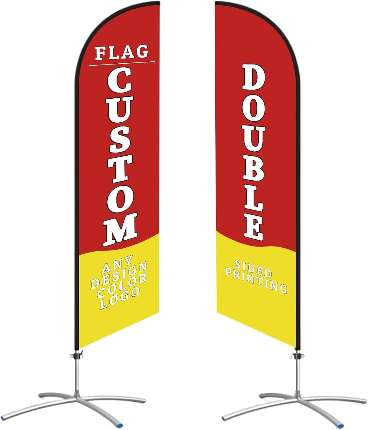 Drapeaux à plumes personnalisés haut de gamme mât aluminium et impression pro