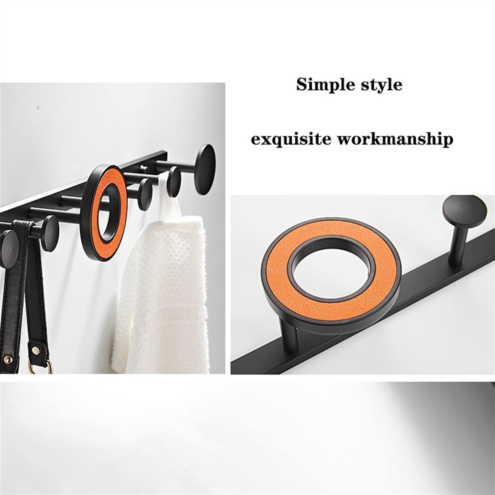 Perchero Pie Rack de Capa de Pared, riel de guía de Gancho de Gancho de Metal Creativo, Gancho de Pared de diseño de Lujo Simple y Ligero, Gancho de Abrigo sin Golpe Colgar Ropa Sombrero