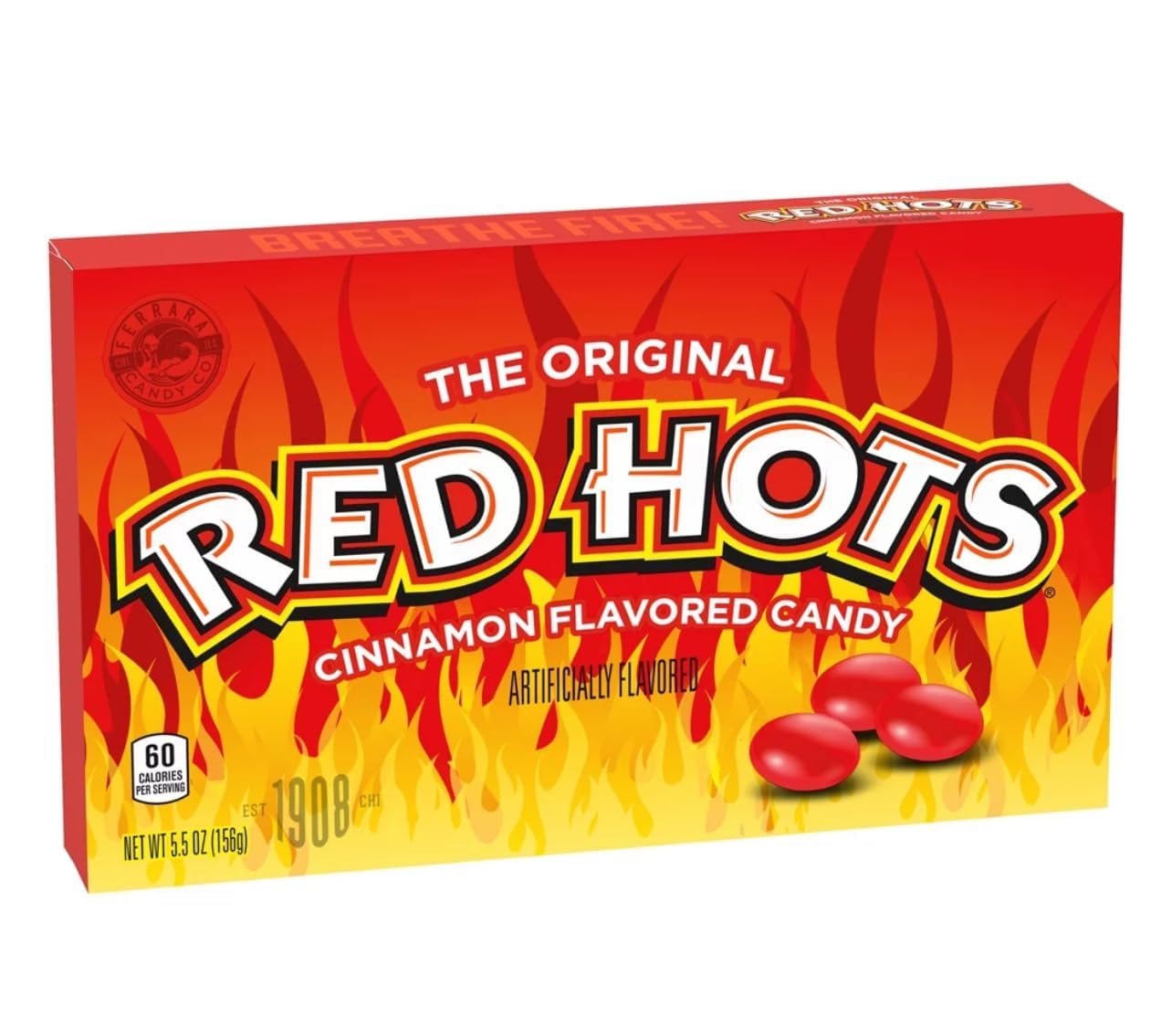 Cinnamon Imperials (4 -Pack) Flavored Hard Candy, 5.5 Ounce Theater Candy Boxes