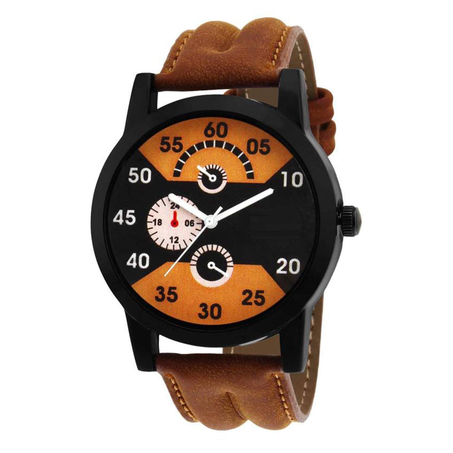 Jay Enterprise New Analog Black Dial Brown Leather Belt Watch for Men (B07L992K93) Amazon Price History, Amazon Price Tracker