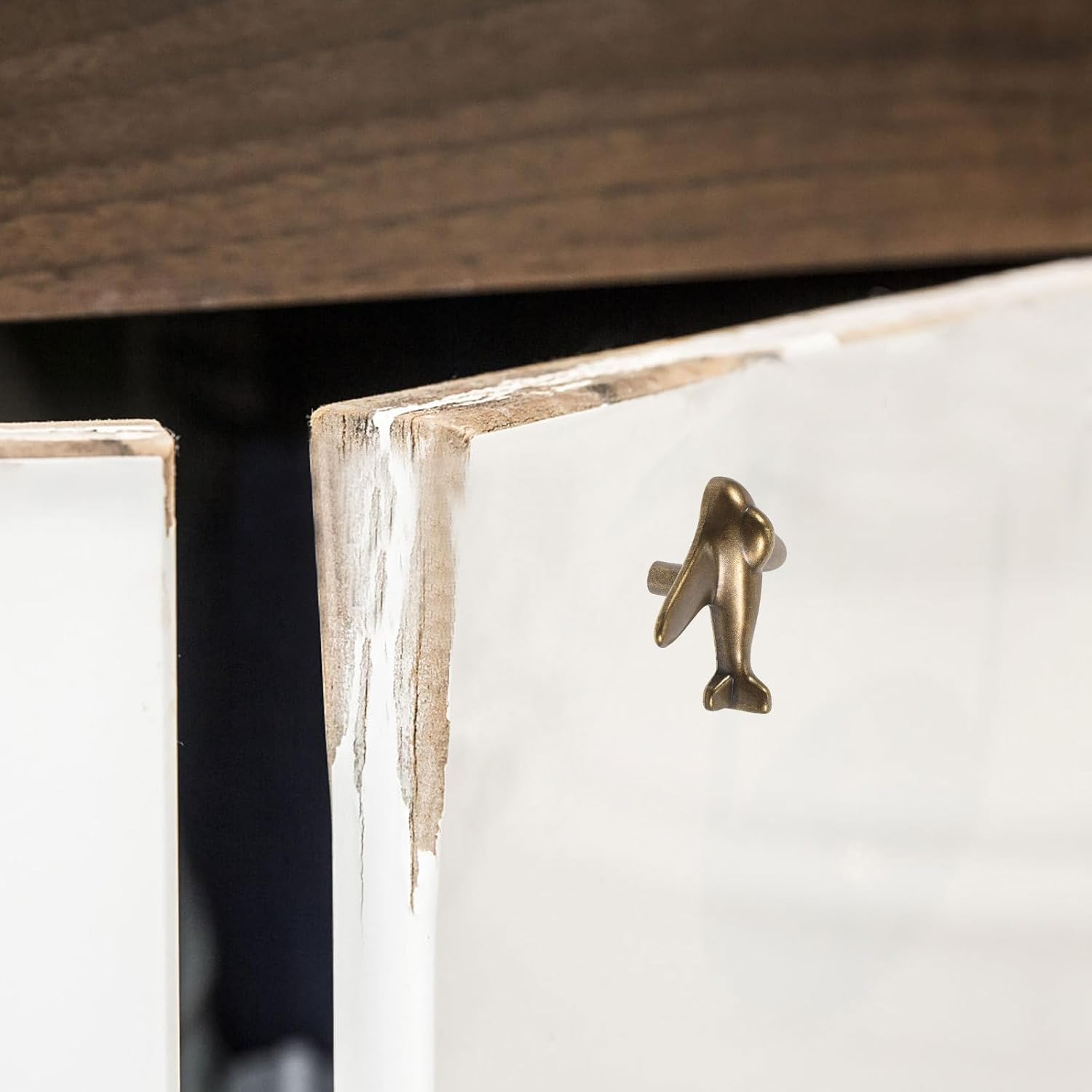 Decorative Handle with Easy Installation Bronze Metal Aircraft Shaped Versatile Use Classic Finish and Creative Design for ’s Wardrobe and Drawer for Nursery or ’ Room