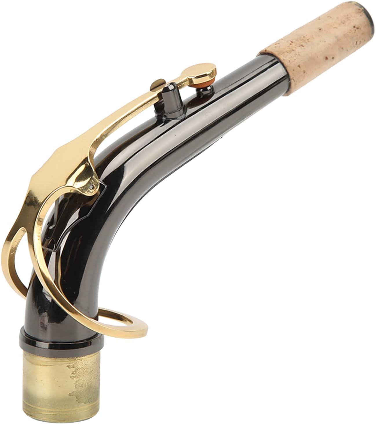 Sax Bend Neck, Saxophone Replacement Bend Neck Metal Cork Saxophones Accessory Black Plated