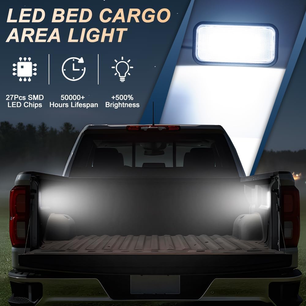 LED Truck Bed Light for 2019-2025 2026 Chevy Silverado 1500 2500HD 3500HD, GMC Sierra 1500 2500HD 3500HD, 2024 2025 Sierra EV Escalade IQ Bright White Cargo Bed Lighting Lamp OEM 84396982
