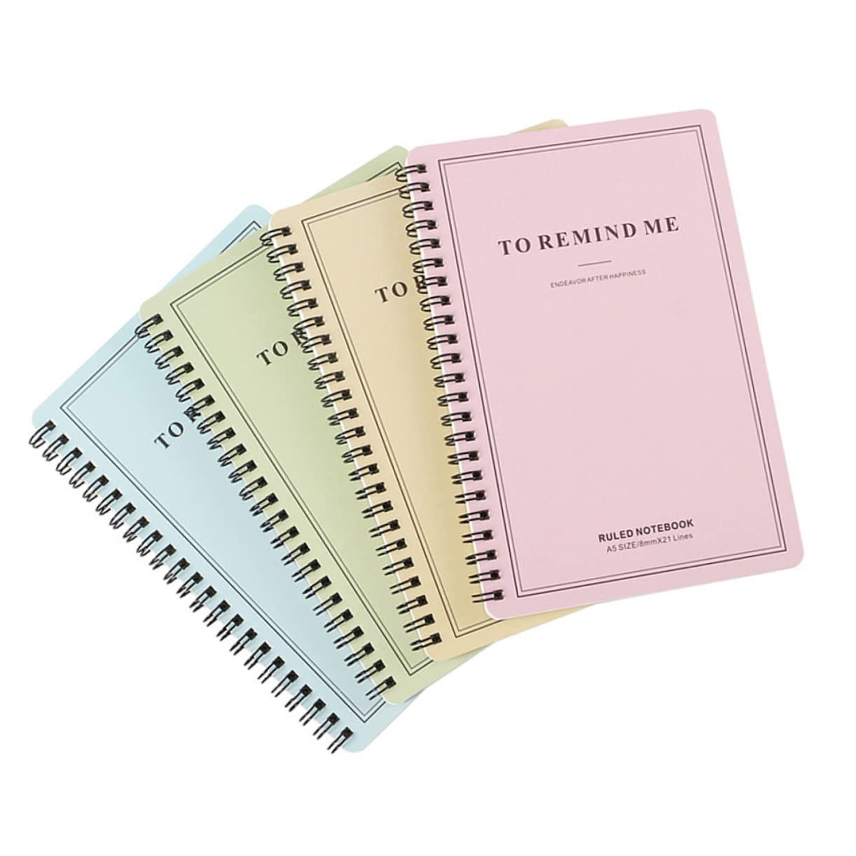 4 Stück Spiralnotizbuch mit Einfachem Einband für Schüler und Reise