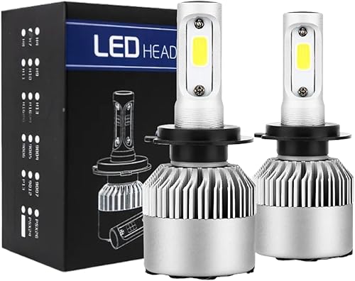 H4 - Faro LED COB súper brillante de 12000 lúmenes, bombillas para luces antiniebla de haz alto y bajo, Plug and Play, paquete de 2