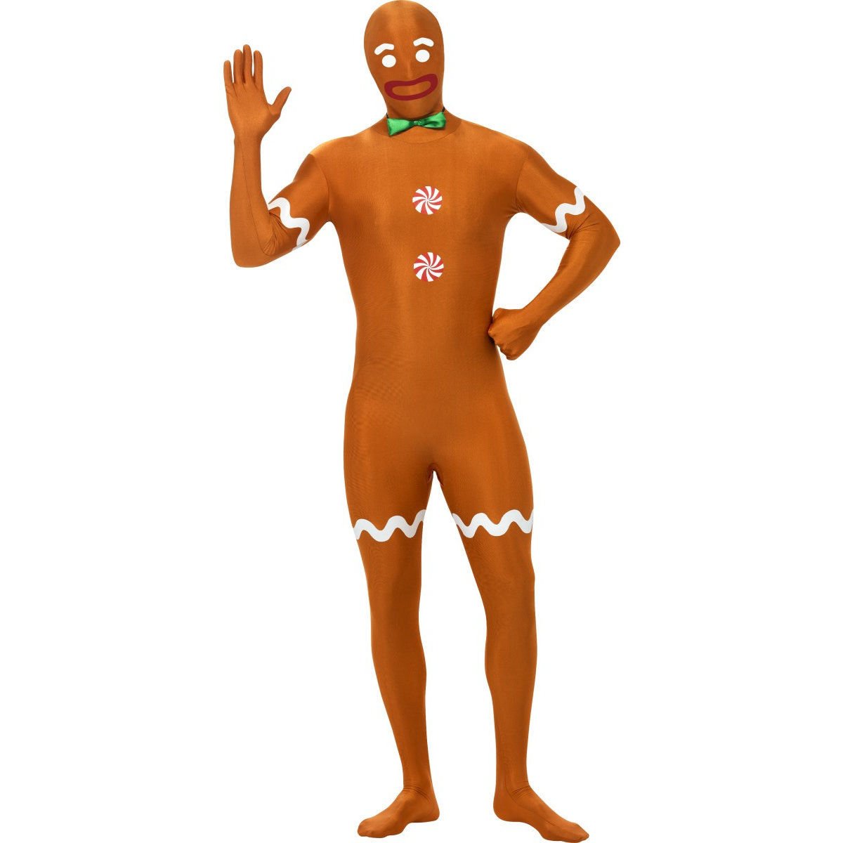 Smiffy's Men's Gingerbread Man Second Skin Costume