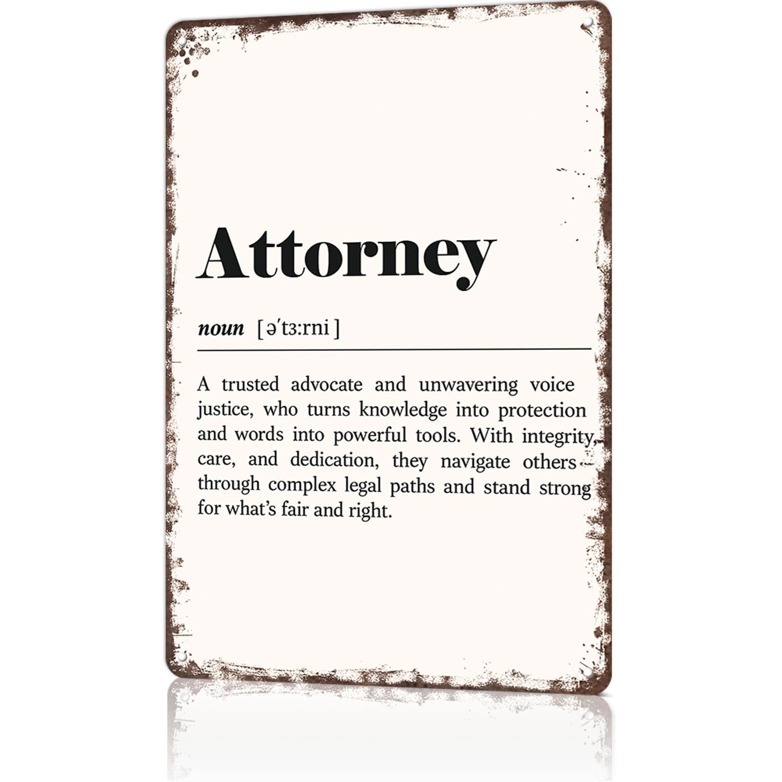 KWQDOZF Funny Metal Signs Poster 8x12inch Attorney Aluminum Sign Wall Art For Home Room Bedroom Office Decor