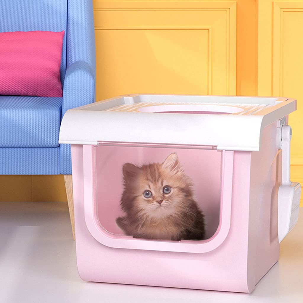 TOMYEUS Lettiera per Gatti Flip Double Door Cat Toilet Toilet Pet Completamente Chiuso Deodorante Toilet Cat Splash-Proof Aoom Grande vasino for Gatti Toilette per Gatti (Color : C)
