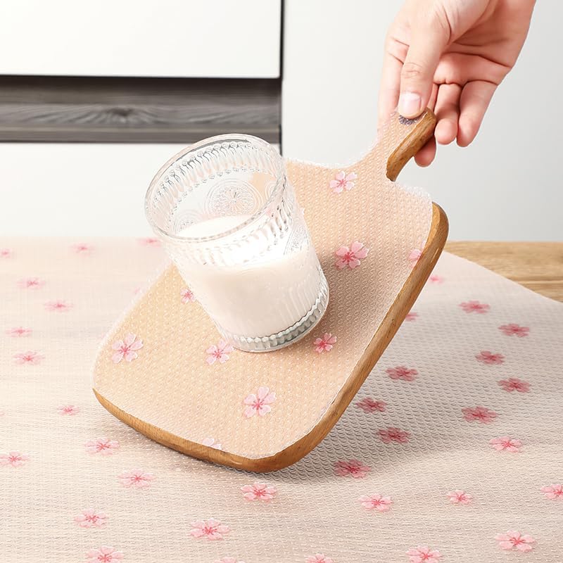 Miniatura 6 de Revestimiento de estante de flor de cerezo, forro no adhesivo para cajones y gabinetes, papel antideslizante e impermeable, forro floral decorativo