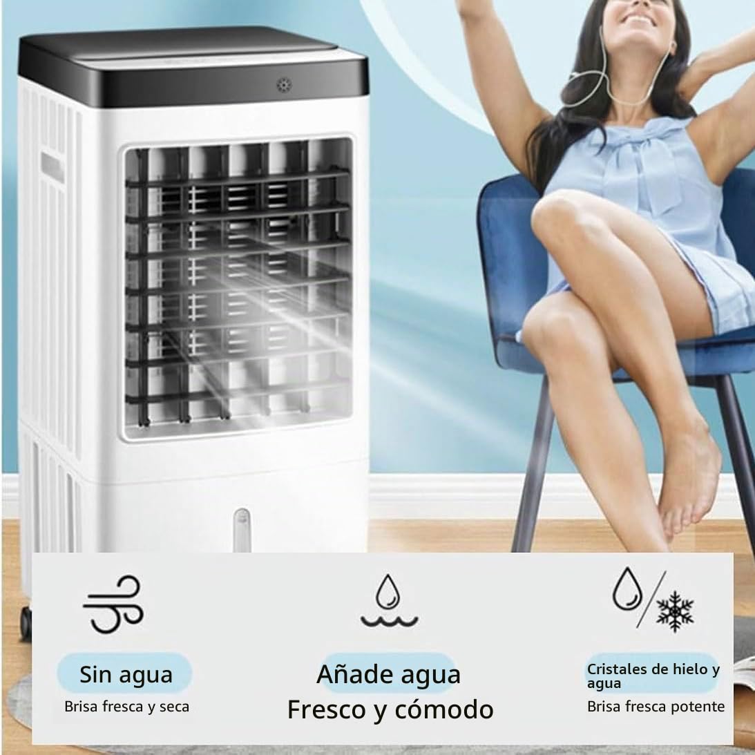 Enfriador De Aire Evaporativo, Ventilador Portátil Con Control Remoto