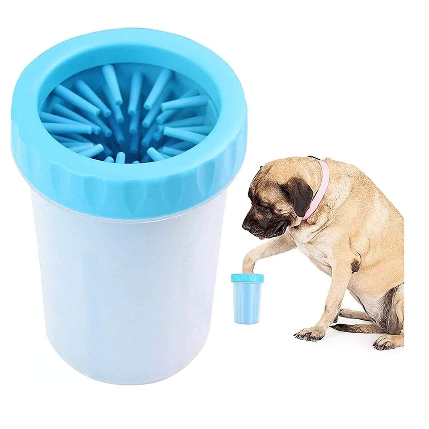Toms Pet Foot Washing Cup, Pet Paw Cleaner Portable Dog Paw Washer with Soft Silicone Bristles for Quickly Cleaning Pets Muddy Feet Blue Medium pack of 1-image-16