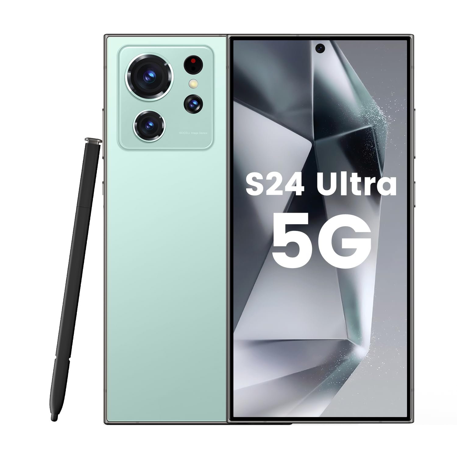 S24 Ultra Smartphone Unlocked Cell Phones with Built-in Pen 8+256GB Android 13 Phones 6.8" HD Screen Dual SIM 108MP+48MP Camera 6800 mAh (Light Cyan)