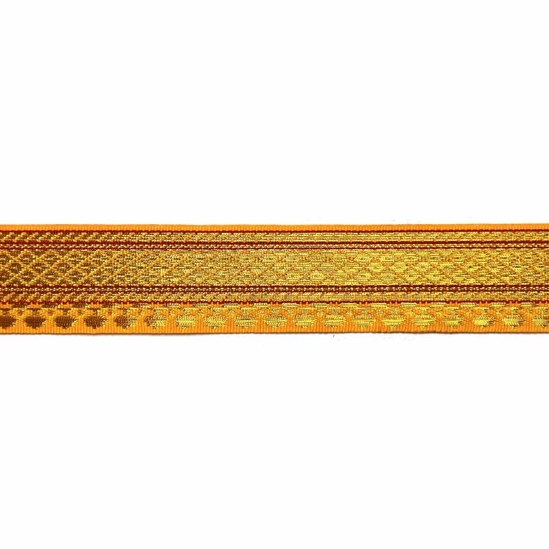 Craft Shop India Golden Zari Weaving Border for Suit, Designer Lehenga, Saree Border & Dupatta | Suitable for Home Furnishing, Crafting, etc 9-Meter (1IN, Yellow) 1