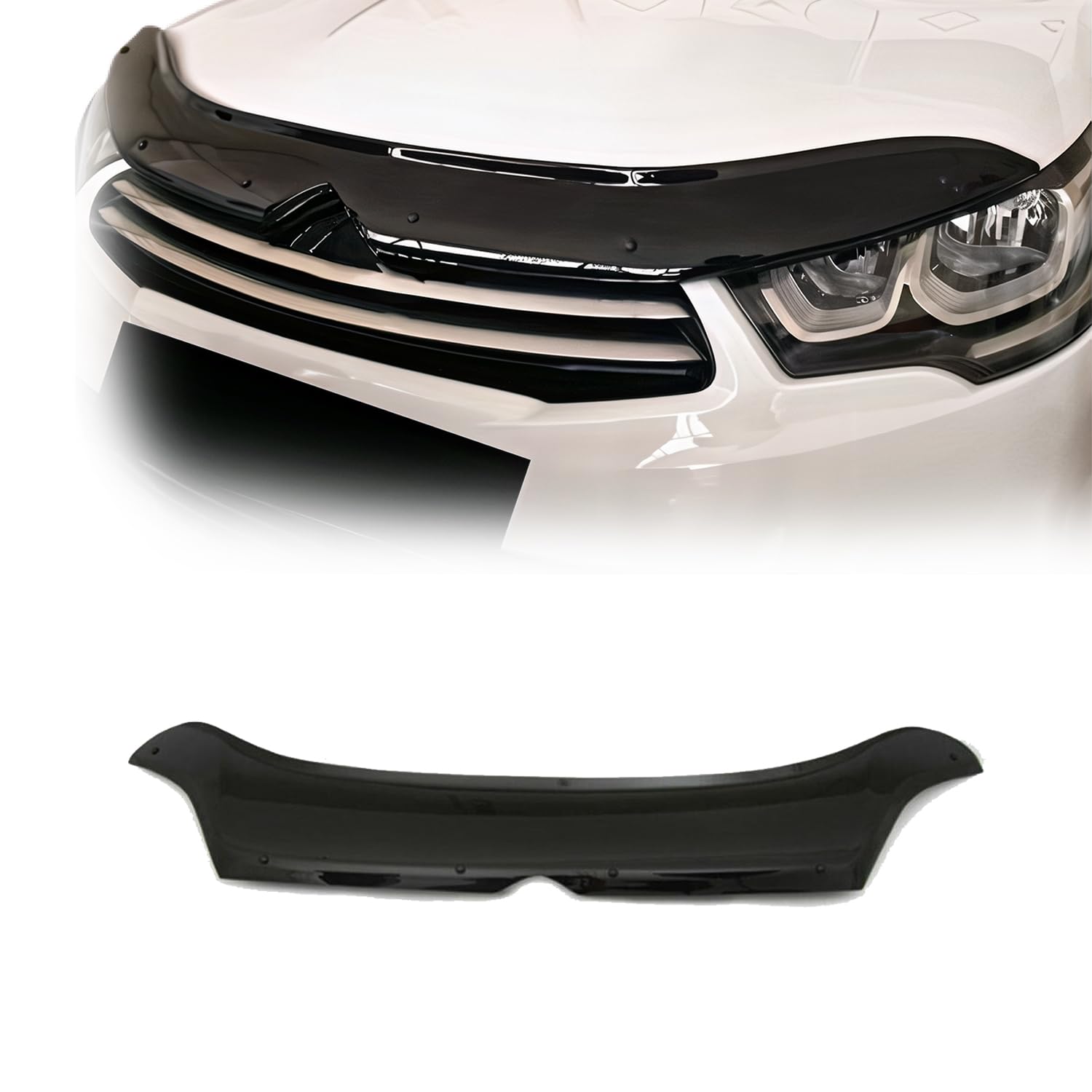 Déflecteur De Capot Pour Citroën C4 HB 2010-2020 - Protection Élégante Anti-Pierres & Insectes - Acrylique Noir