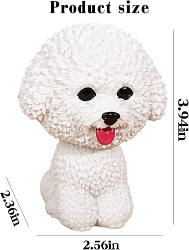 Miniatura 2 de Adorno de perro agitado para tablero de instrumentos de automóvil, 1 pieza de juguete Bobbleheads Shake Head, simulación de resina para el