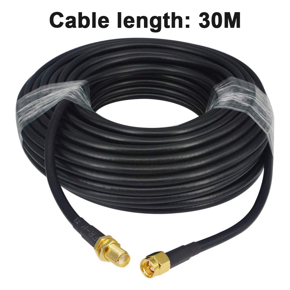 WiFi Antenna Prolunga 30M SMA Maschio a Femmina RG58 Bassa Perdita Coassiale Cavo Patch per 2G/3G/4G LTE SMA WiFi Antenna Wireless Router Cavo WLAN Alimentazione Sistema Telecamera