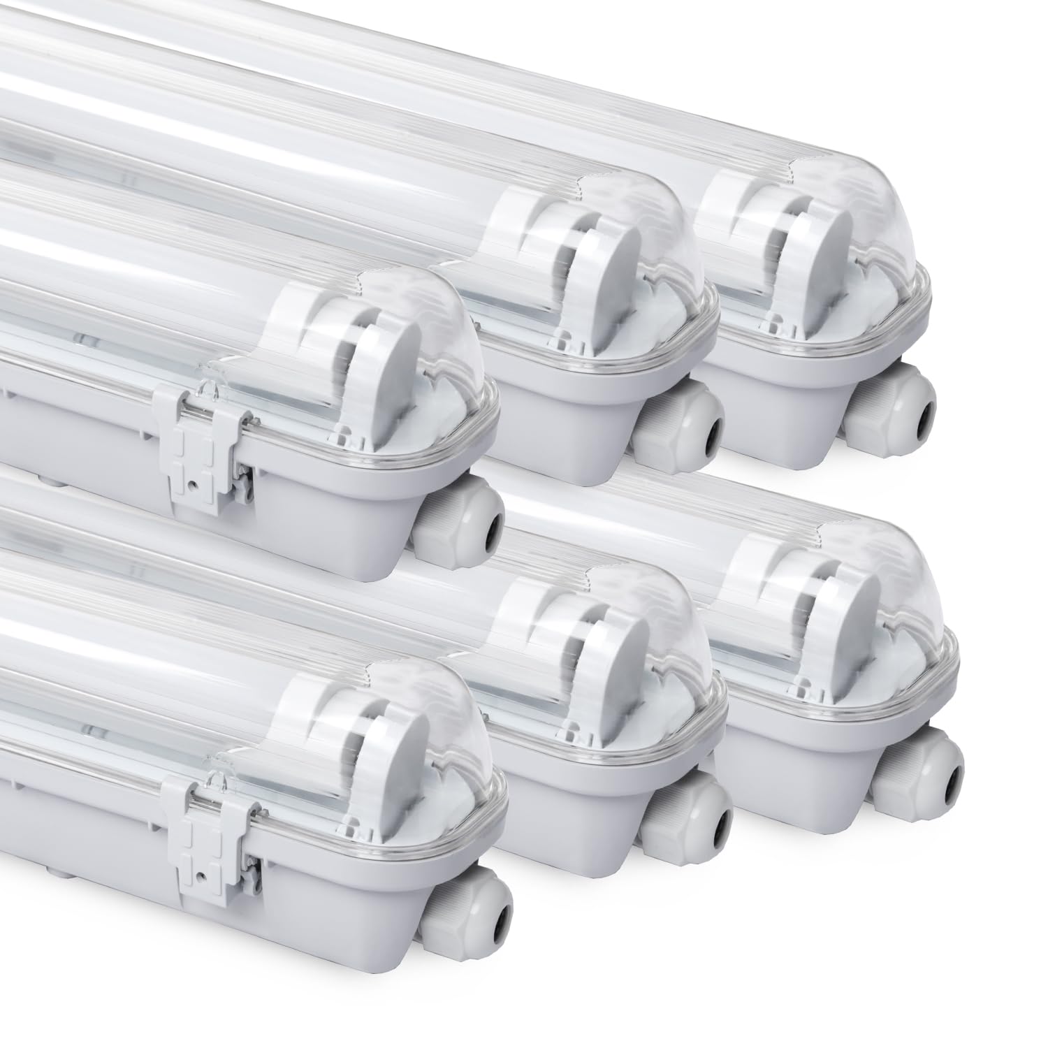 Daromigo 18W LED Feuchtraumleuchte 120cm 1800LM Neutralweiß 4500K IP65 Wasserfest 6 Stück