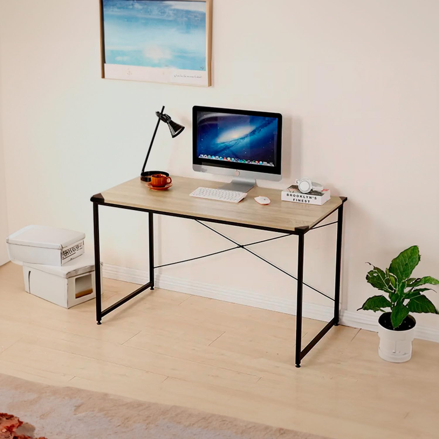 7H SEVEN HOUSE Escritorio Metálico con Tablero Lir 70x120x60cm 7house