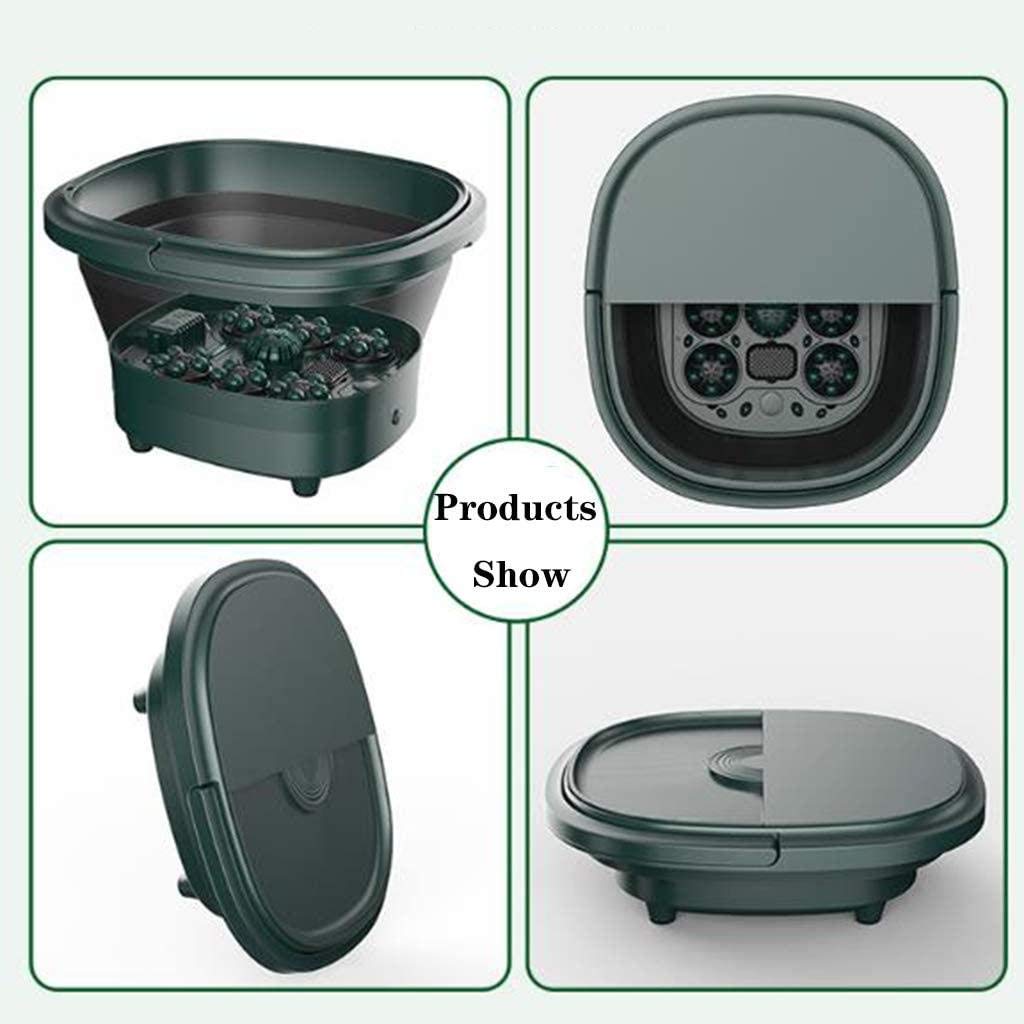 Masajeador eléctrico para baño de spa para pies, pequeño hogar plegable, calentamiento automático y temperatura constante, 38-45 ° cuatro niveles de temperatura ajustable, burbuja de oxígeno y fisio