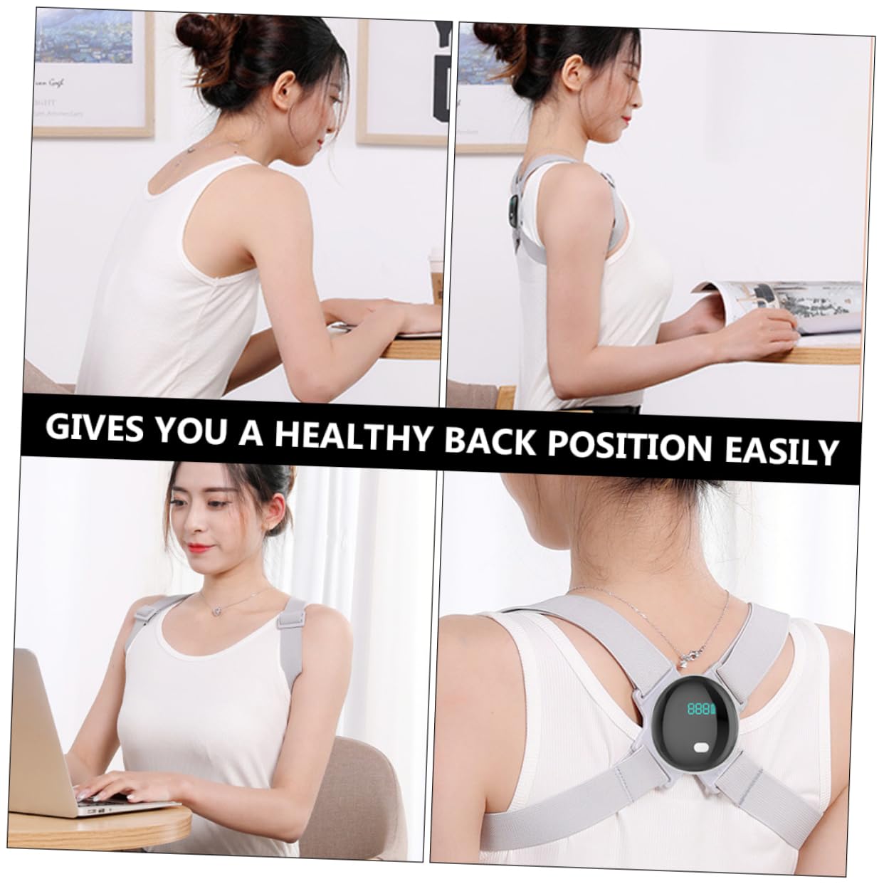 Healeved Smart Hunchback Corrector for Adults and Posture Support Belt Vibration Shoulder Support Tool for Hunchback Correction