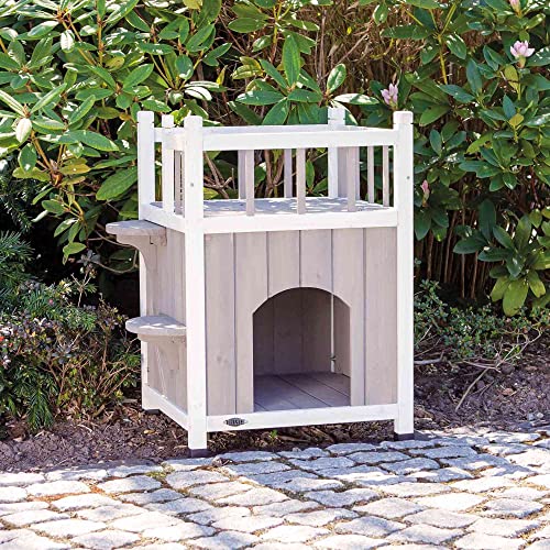 Trixie Cat Home With Balcony, Elevated Cat House, Weatherproof Shelter, Ideal For Cats And Small Dogs 17.5 X 17.5 X 25.5 In. #TOP1