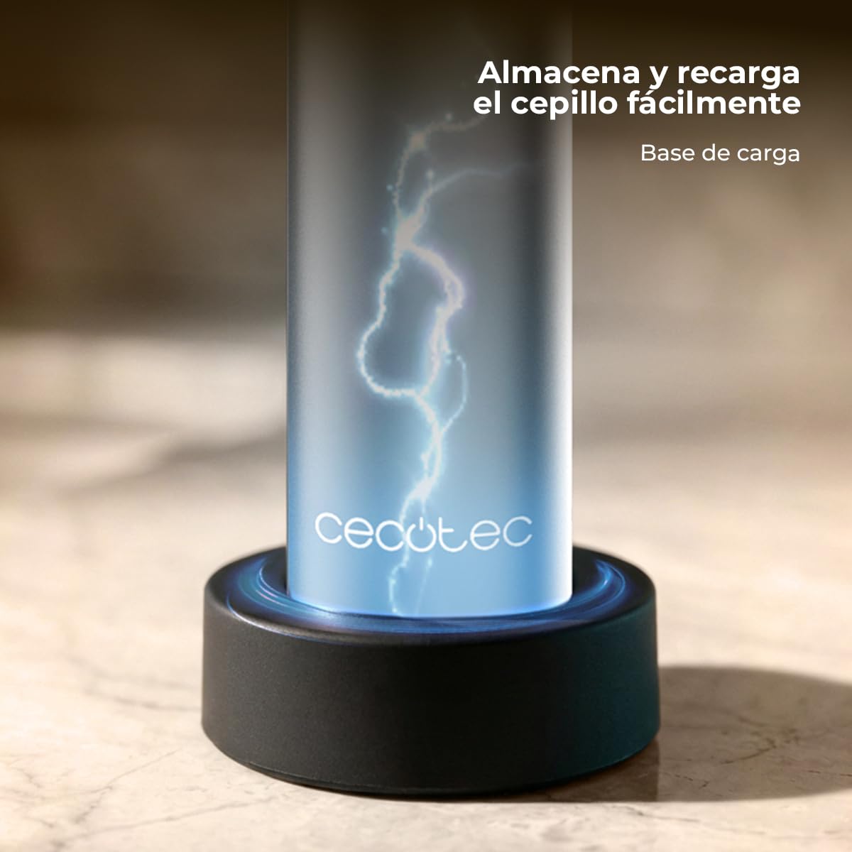 Cecotec Cepillo de Dientes Eléctrico Sónico con Oscilación 60º y Pantalla ToothCare EliteSwing Premium. 3 Modos, Autonomía 30 Días, Sensor de Presión, Base Carga y 2 Cabezales de Repuesto, IPX7