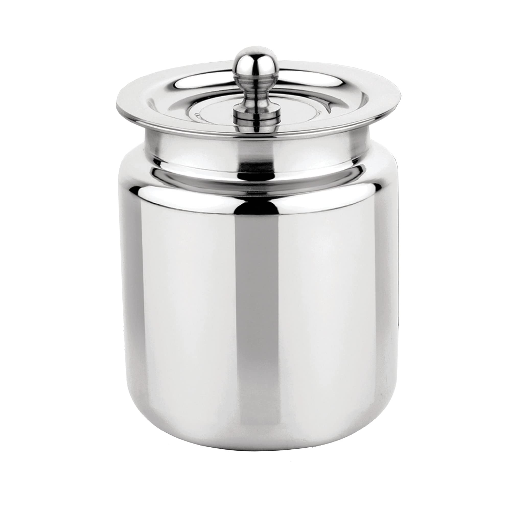Prabha Stainless Steel Stello Ghee Pot, Oil Pot, Ghee Storage Container, With Steel Lid (Silver, 650ml)